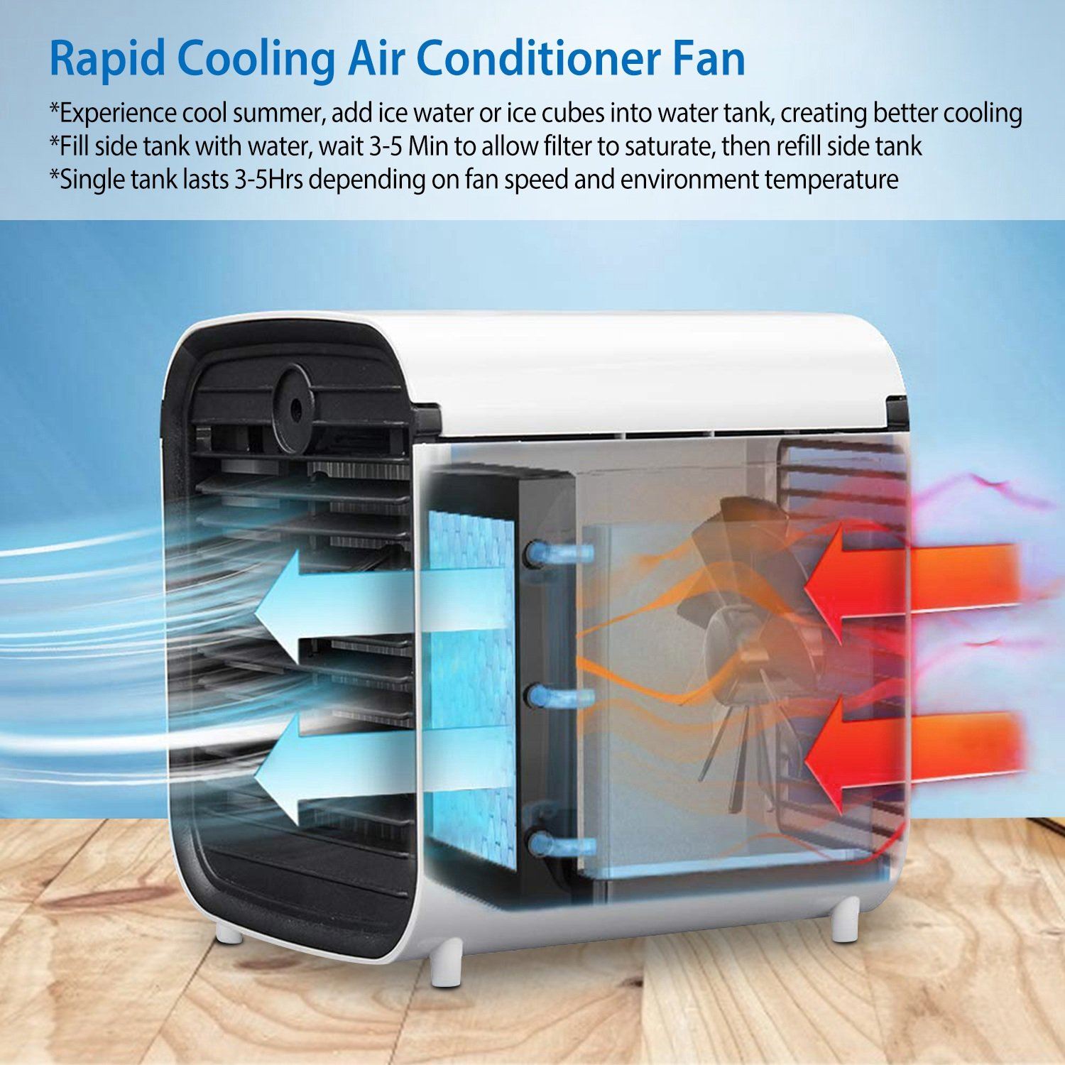 BowLift | 7-Colors Switchable Portable Mini Air Conditioner Cooler Fan