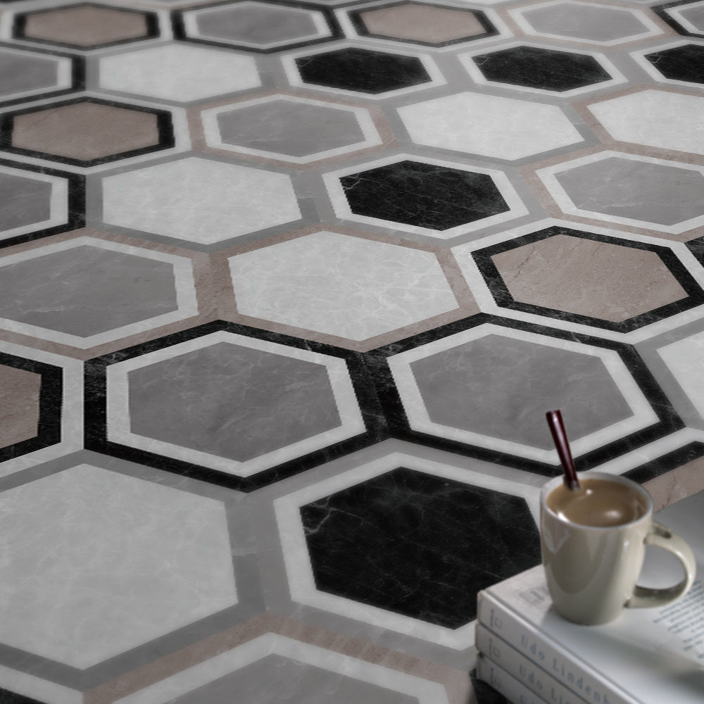 BowLift | Peel & Stick Vinyl Floor Mat Dark Vinyl Floor with Brick Look