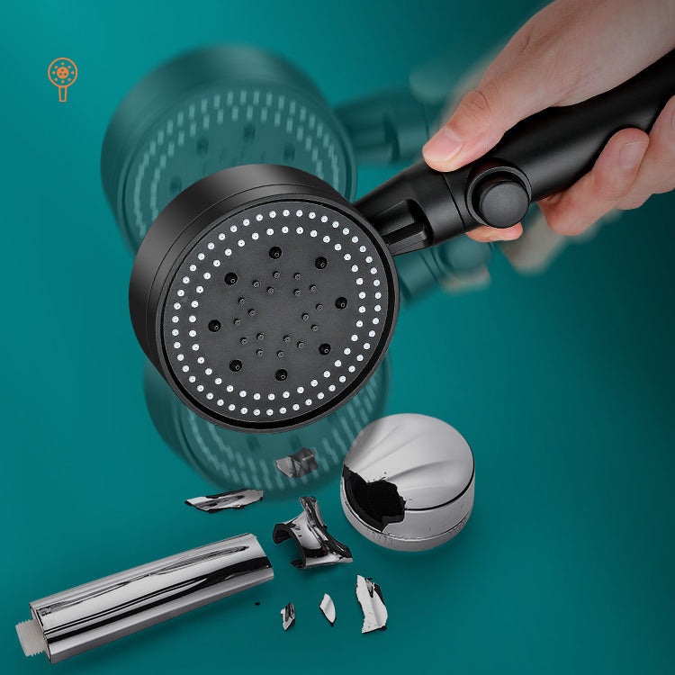 BowLift | Round Handheld Showerhead Modern Plastic Head with Self-Cleaning