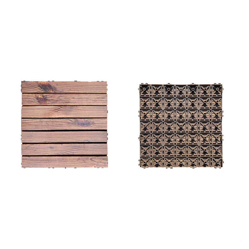 BowLift | 7-Slat Square Wood Floor Tiles Click Installation Outdoor Floor Tiles
