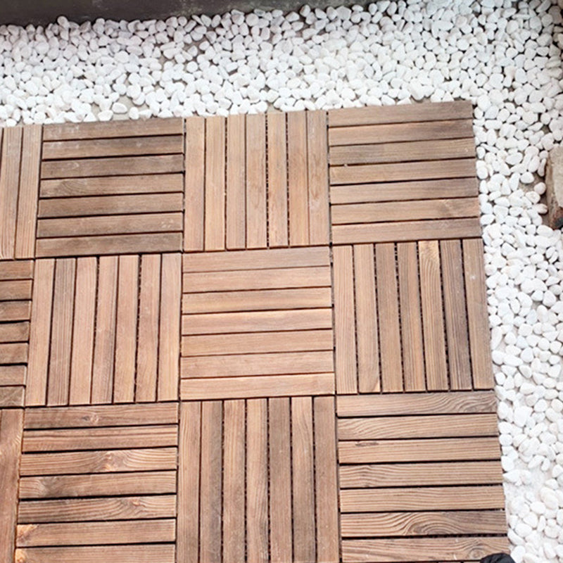 BowLift | 7-Slat Square Wood Floor Tiles Click Installation Outdoor Floor Tiles