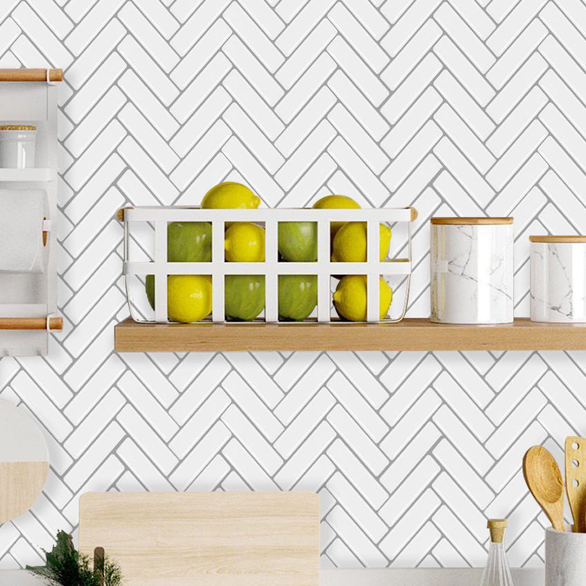 BowLift | Modern Peel and Stick Tiles PVC Herringbone Peel and Stick Backsplash Tiles