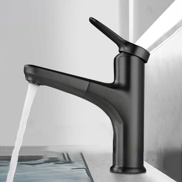 BowLift | Contemporary Bath Faucet Brass Lever Handle Pull-Out Sink Faucet