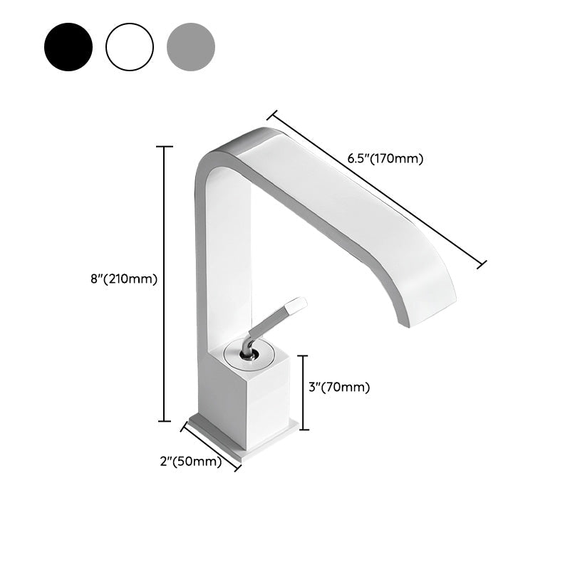 BowLift | Unique Sink Faucet Bathroom Brass Solid Color Waterfall Spout Faucet