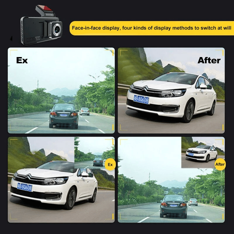 BowLift | Dashcam with two lenses, 1080P HD and night vision - 170° wide angle