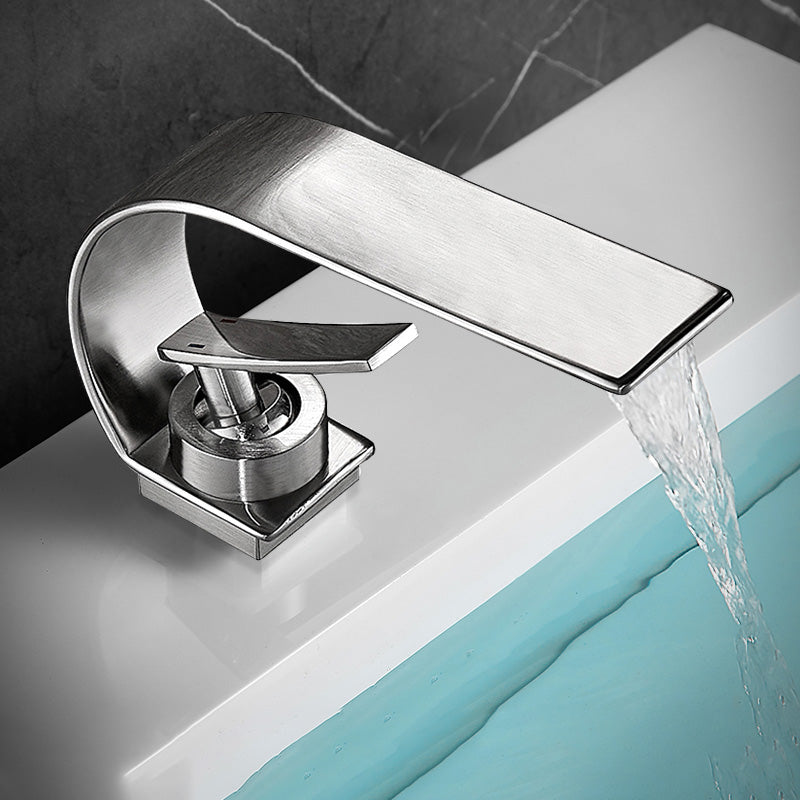BowLift | Unique Bathroom Waterfall Spout Brass Basin Faucet