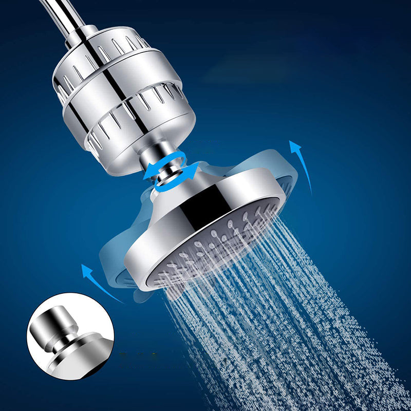 BowLift | 5 Sprays Shower Head Wall Mounted Silver Round Fixed Shower Head