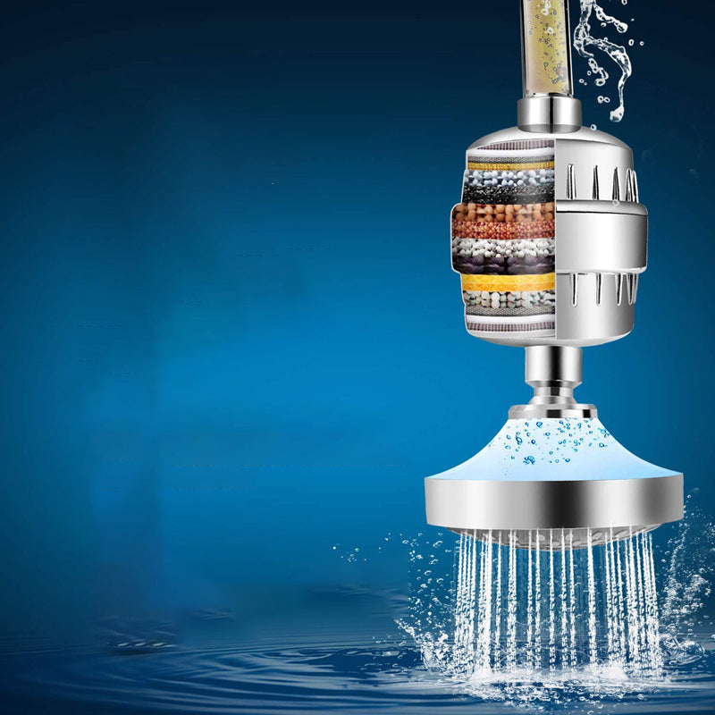 BowLift | 5 Sprays Shower Head Wall Mounted Silver Round Fixed Shower Head