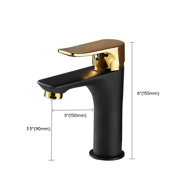 BowLift | Black-Gold Vessel Sink Faucet Lever Handle Low Arc Vessel Faucet