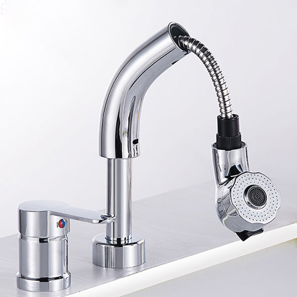 BowLift | Vessel washbasin mixer High arch three-way faucet 2-hole fittings