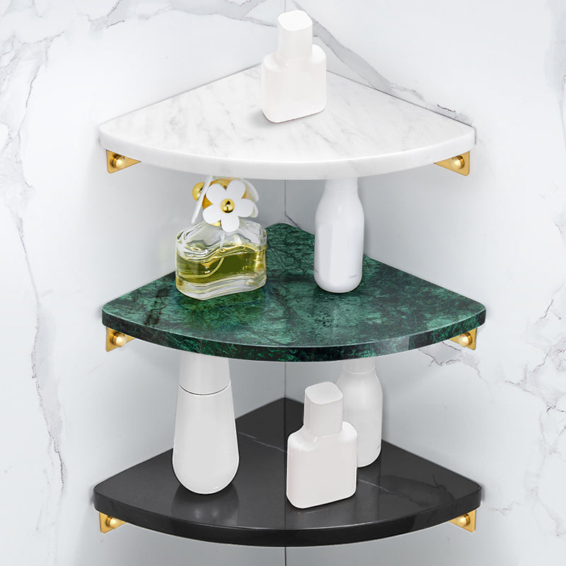 BowLift | 2-piece bathroom fitting set metal and marble bathroom shelf set