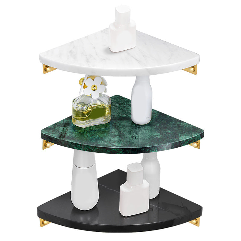 BowLift | 2-piece Bathroom Hardware Set Metal and Marble Bathroom Shelf Set