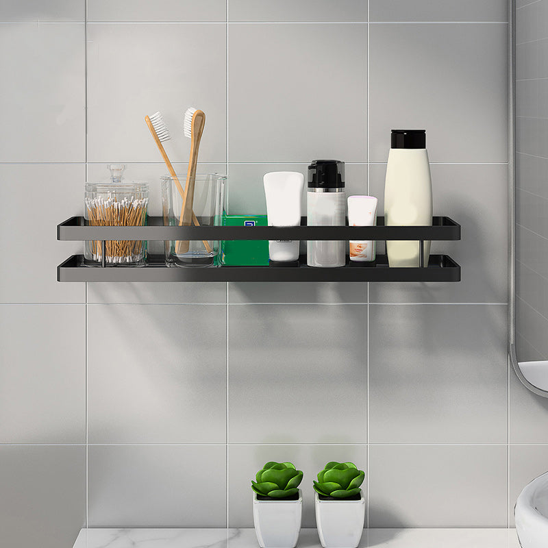 BowLift | 2-piece bathroom shelf made of matte black metal bathroom hardware set