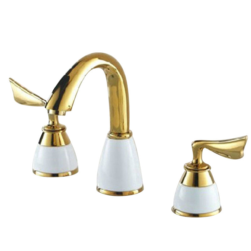 BowLift | Deck Mounted Roman Tub Faucet Low Arc Bronze Romantic Bathtub Fitting Set