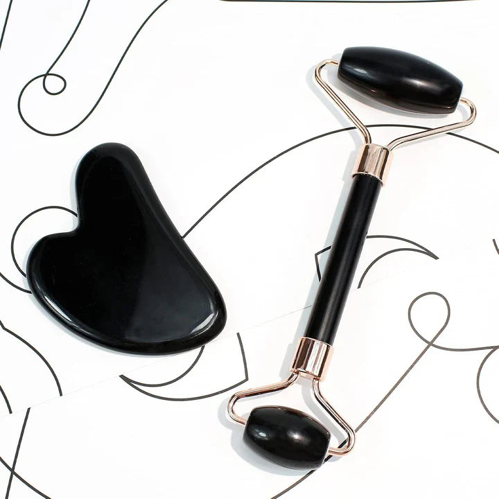 BowLift | Instant Glow Gua Sha & Jade Roller Set | For radiant skin and natural relaxation