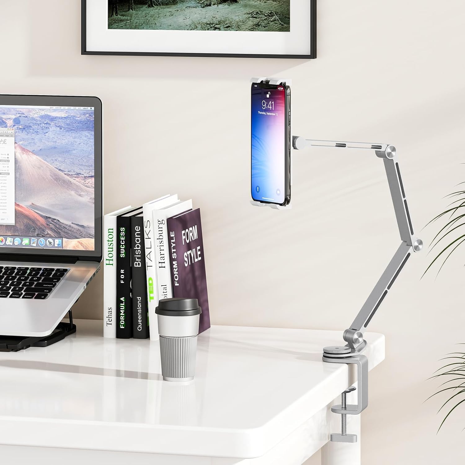 BowLift | Adjustable Aluminum Tablet Desk Stand with 360° Rotation – Movaro