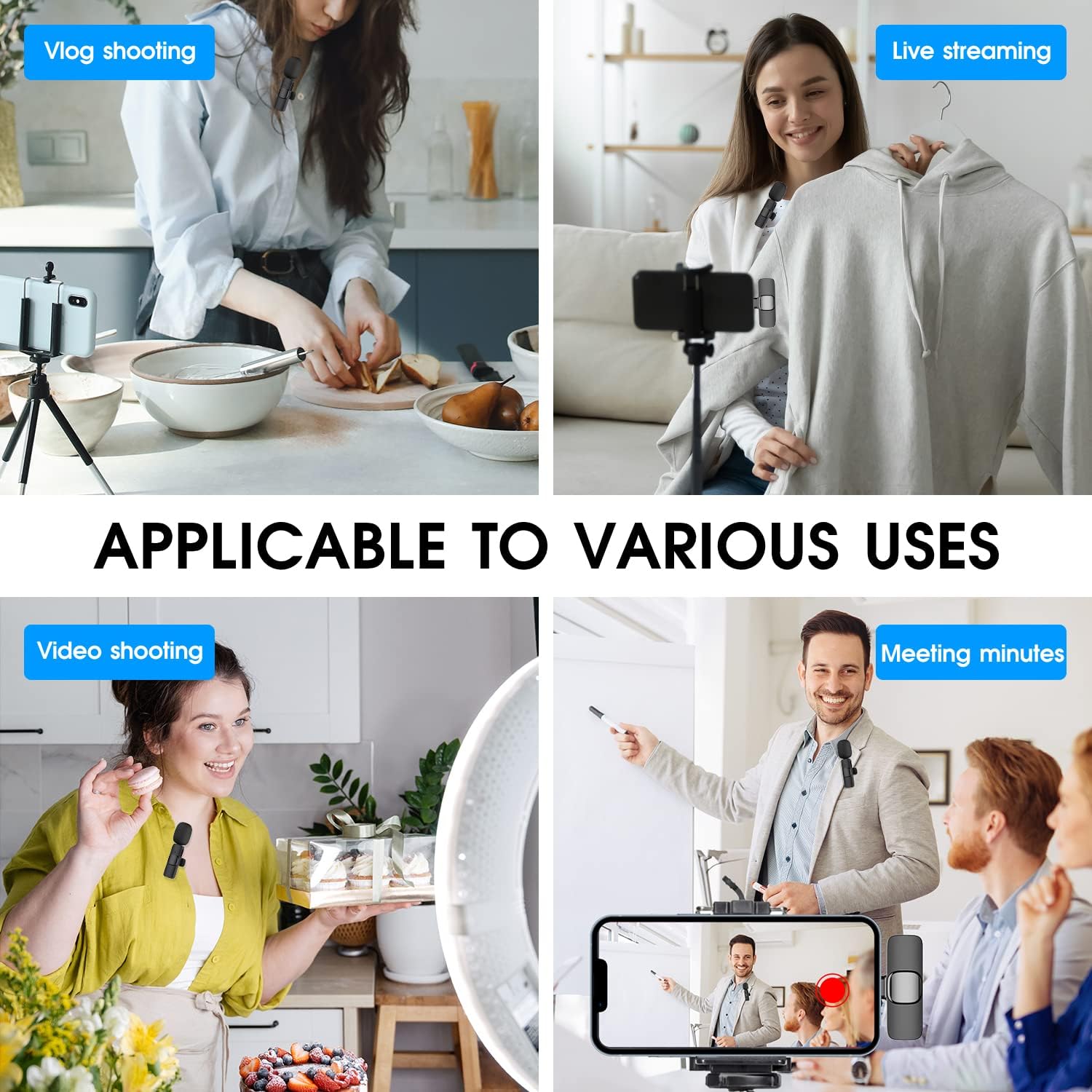 BowLift | 2-Pack wireless microphone for iPhone iPad