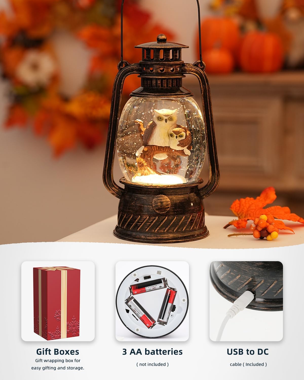 BowLift | Autumn Gloss Decorative Lamp with Pumpkins – Warm LED Light and 6-Hour Timer