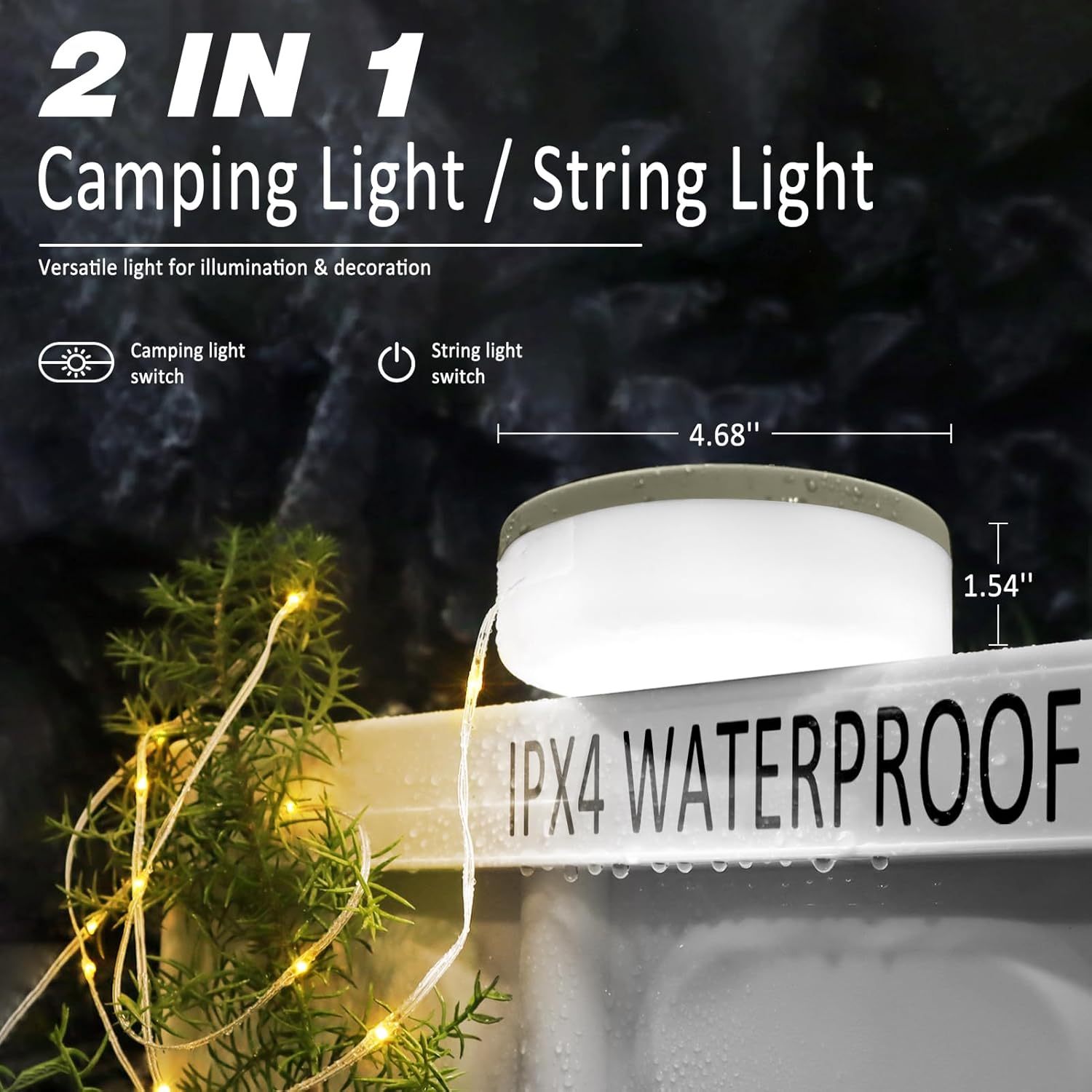 BowLift | Portable LED Camping String Light – USB Rechargeable Waterproof Fairy Lights for Outdoor & Indoor Use (10m)