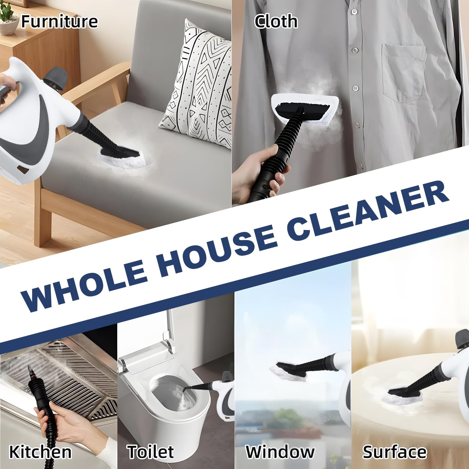 BowLift | High-Pressure Handheld Steam Cleaner with 9-Piece Accessory Kit – Valtira