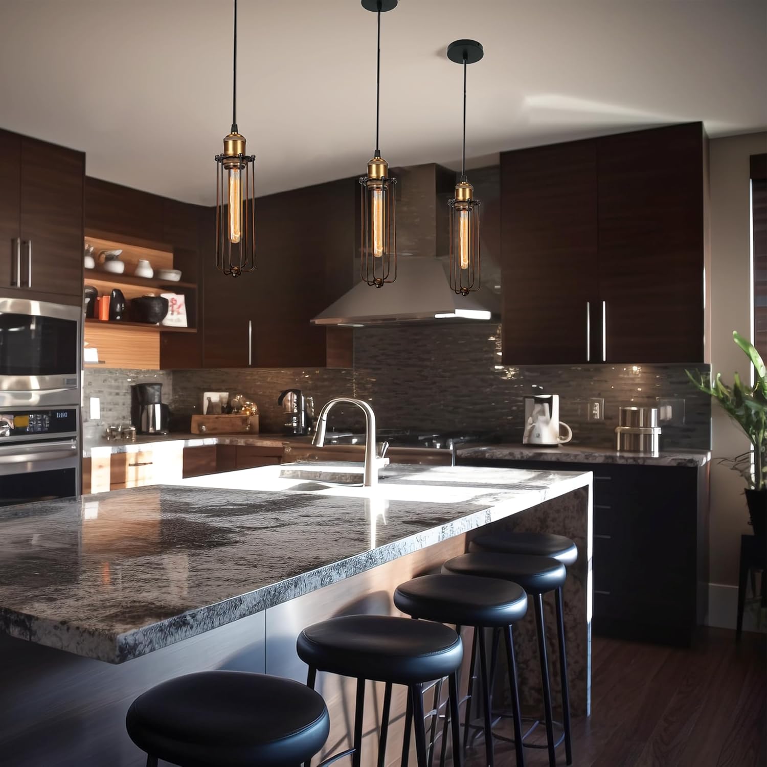 BowLift | Industrial Pendant Light in Retro Design – Vintage Hanging Lamp with Metal Grid