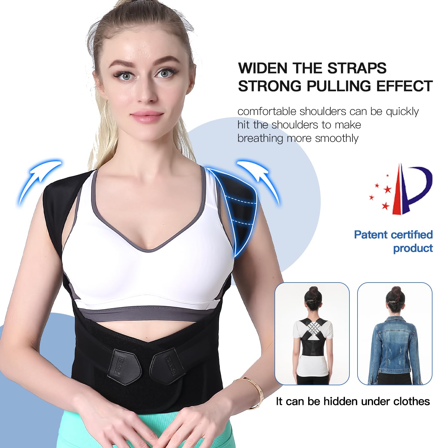 BowLift | Back Posture Corrector | Adjustable, Breathable Design for Men & Women to Improve Posture and Reduce Back Pain