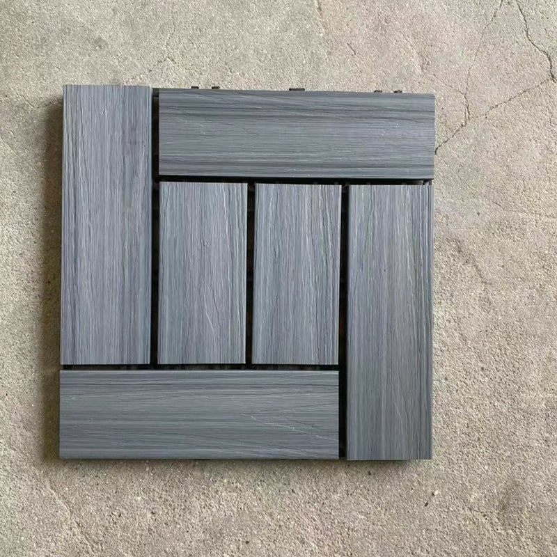 BowLift | Composite Plank Tiles Striped Pattern Square Deck Flooring Outdoor Patio