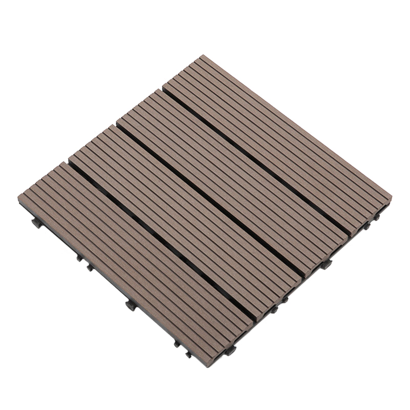 BowLift | Composite Plank Tiles Striped Pattern Square Deck Flooring Outdoor Patio