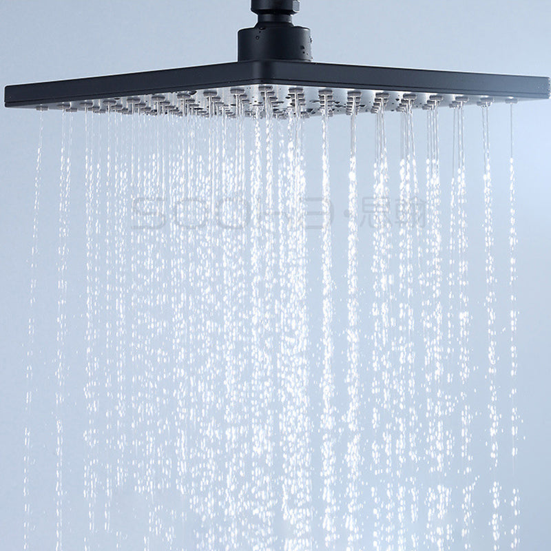 BowLift | Black Square Fest Shower Head Modern Style Wall Mounted Shower Head