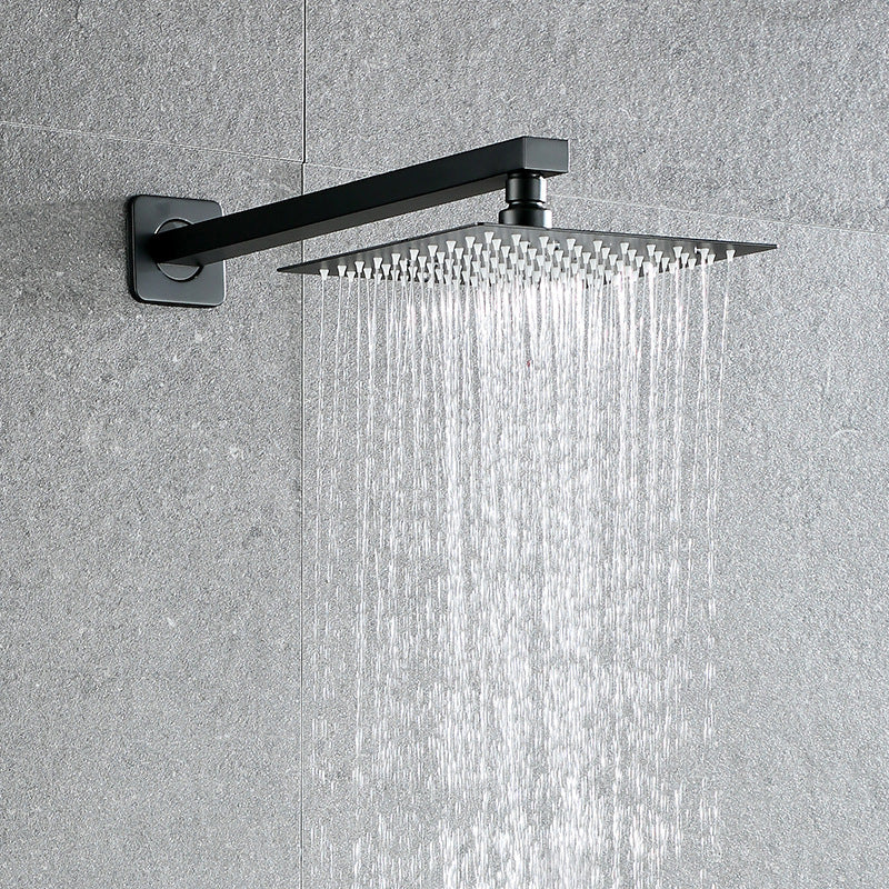 BowLift | Black Square Fixed Shower Head Modern Style Wall Mounted Shower Head