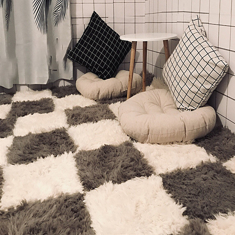 BowLift | Bedroom Carpet Tiles Solid Square Shag Stain Resistant Carpet Tiles