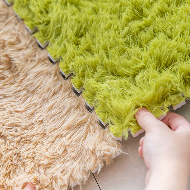 BowLift | Bedroom Carpet Tiles Solid Square Shag Stain Resistant Carpet Tiles