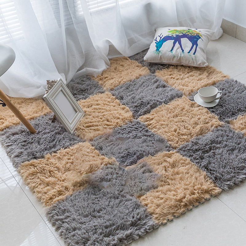 BowLift | Bedroom Carpet Tiles Solid Square Shag Stain Resistant Carpet Tiles