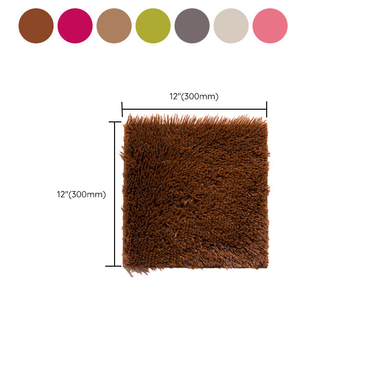 BowLift | Bedroom Carpet Tiles Solid Square Shag Stain Resistant Carpet Tiles