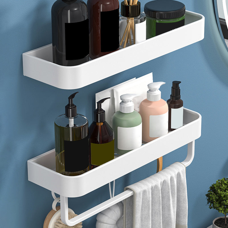 BowLift | White 2-piece Bathroom Hardware Modern Bathroom Accessories Set, Bathroom Shelf