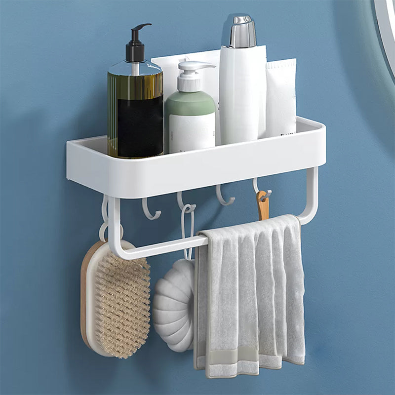 BowLift | White 2-piece Bathroom Hardware Modern Bathroom Accessories Set, Bathroom Shelf