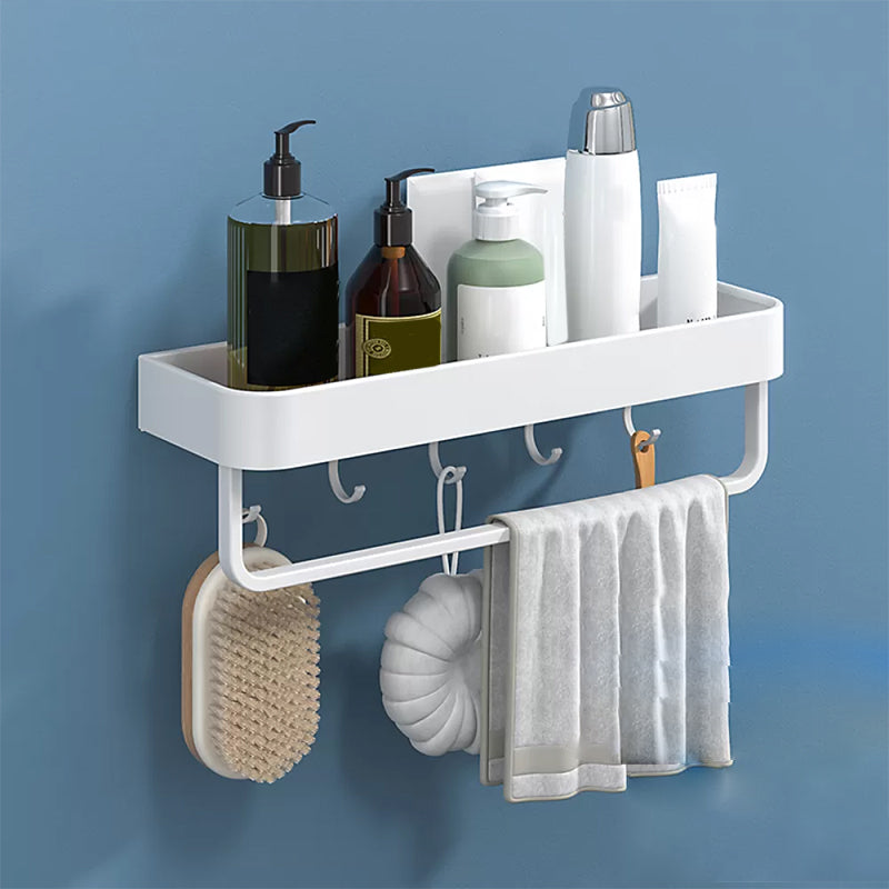 BowLift | White 2-piece Bathroom Hardware Modern Bathroom Accessories Set, Bathroom Shelf