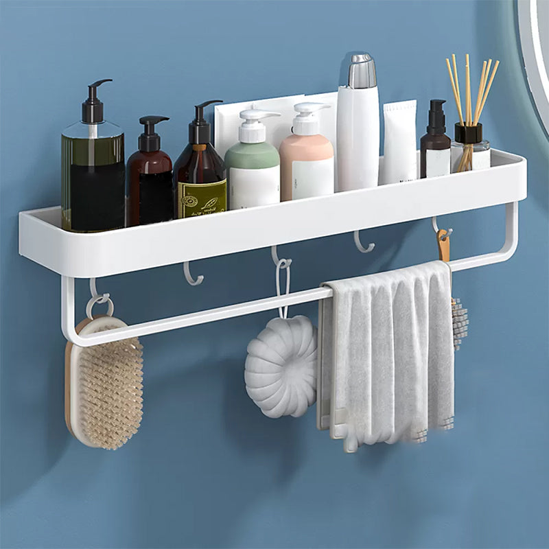 BowLift | White 2-piece Bathroom Hardware Modern Bathroom Accessories Set, Bathroom Shelf
