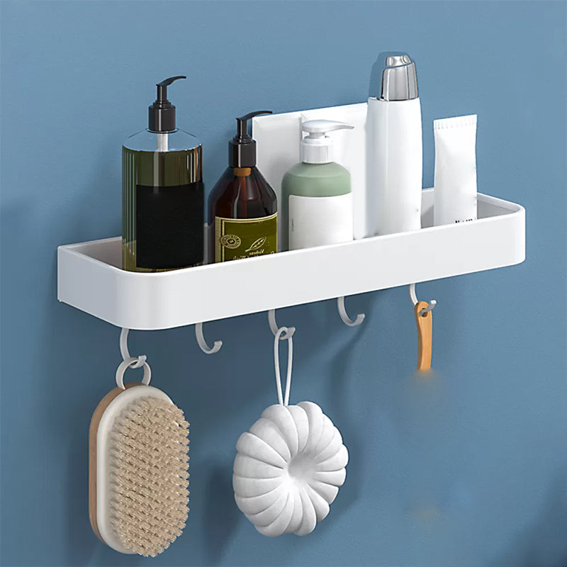 BowLift | White 2-piece Bathroom Hardware Modern Bathroom Accessories Set, Bathroom Shelf