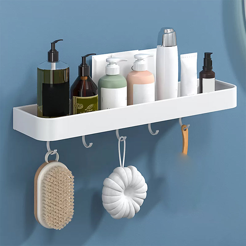 BowLift | White 2-piece Bathroom Hardware Modern Bathroom Accessories Set, Bathroom Shelf