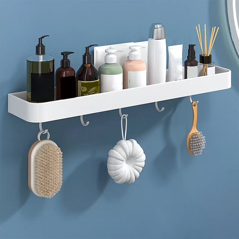 BowLift | White 2-piece Bathroom Hardware Modern Bathroom Accessories Set, Bathroom Shelf