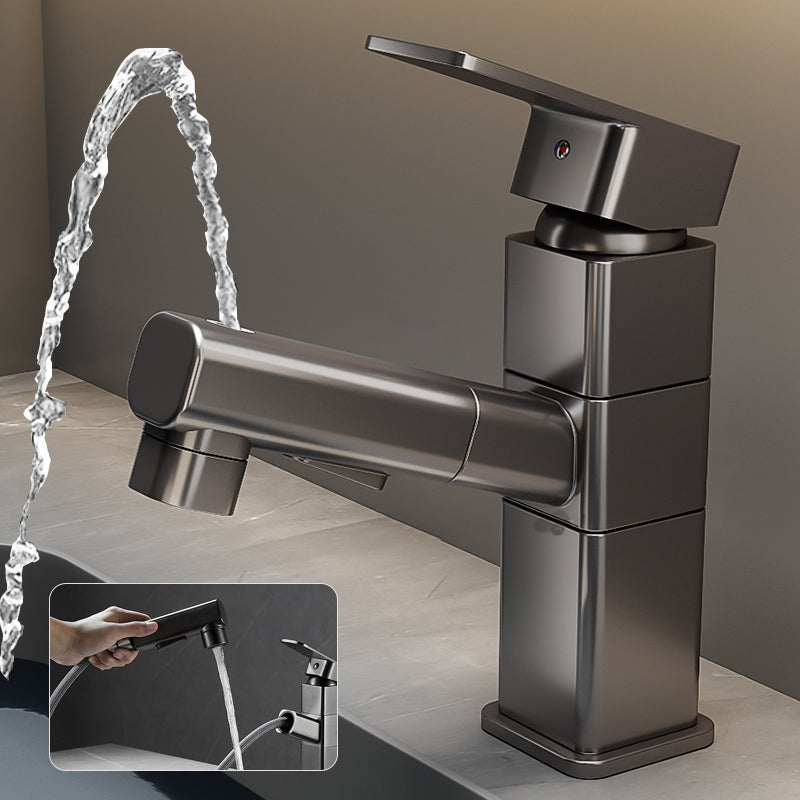 BowLift | Bathroom vessel faucet high arc three-way spout single-handle faucet with pull-out sprayer