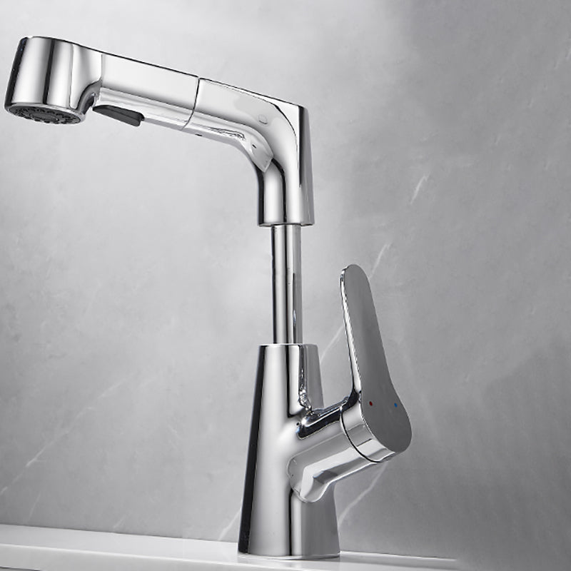 BowLift | Bathroom vessel faucet high arc three-way spout single-handle faucet with pull-out sprayer
