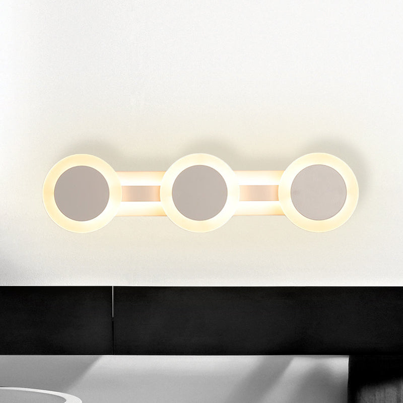 BowLift | White Linear Vanity Light Modernist 16"/23.5" L 3/4 Lights LED Acrylic Wall Light Lamp in Warm/White Light