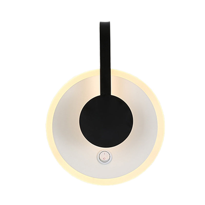 BowLift | Round and curved wall lamp modern Nordic acrylic LED black wall light in warm/white light