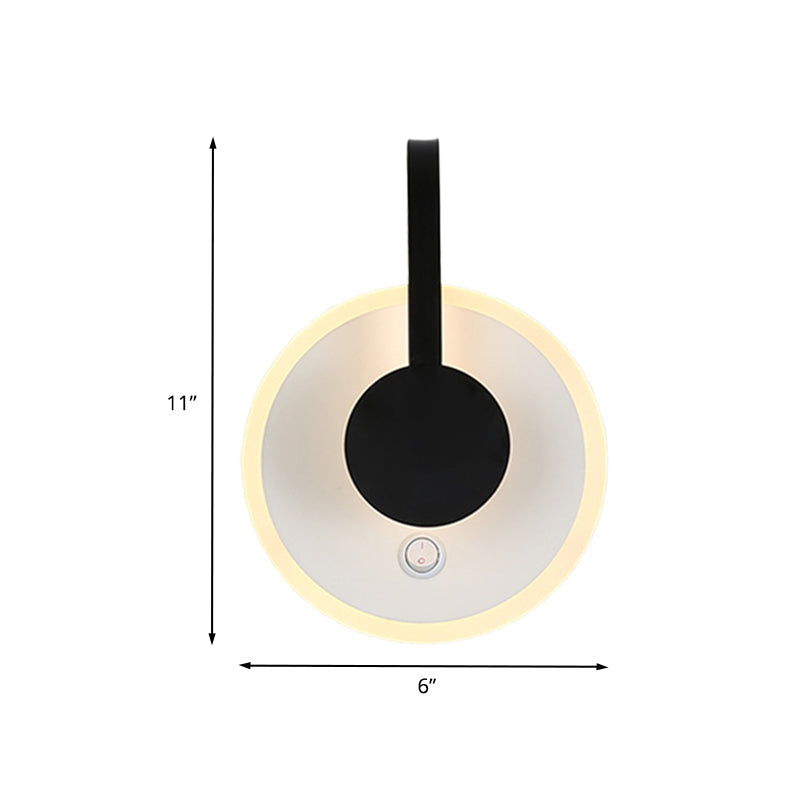 BowLift | Round and curved wall lamp modern Nordic acrylic LED black wall light in warm/white light