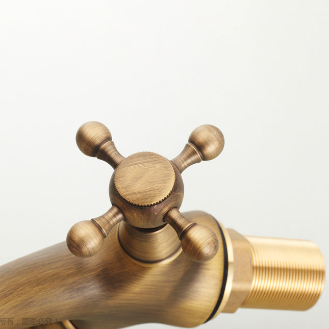 BowLift | Vintage Widespread Bathroom Faucet Industrial Cross Handles Basin Faucet