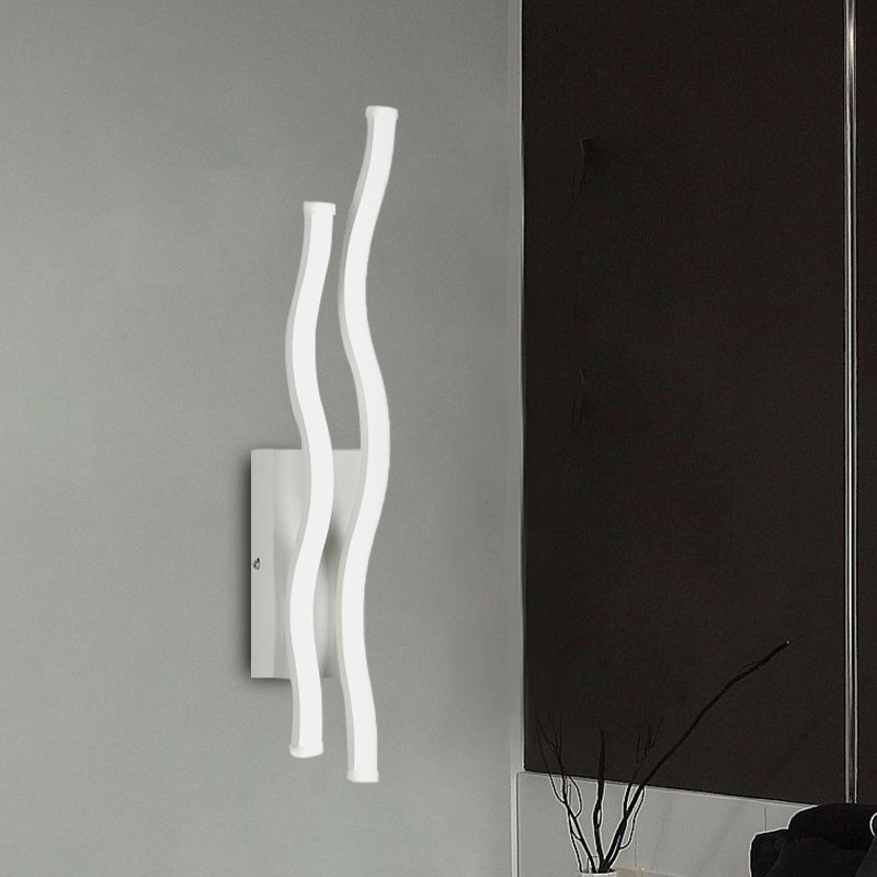 BowLift | Acrylic 2-Waving Linear Wall Lamp Lighting Simple LED White Wall Lamp Fixture in Warm/White Light