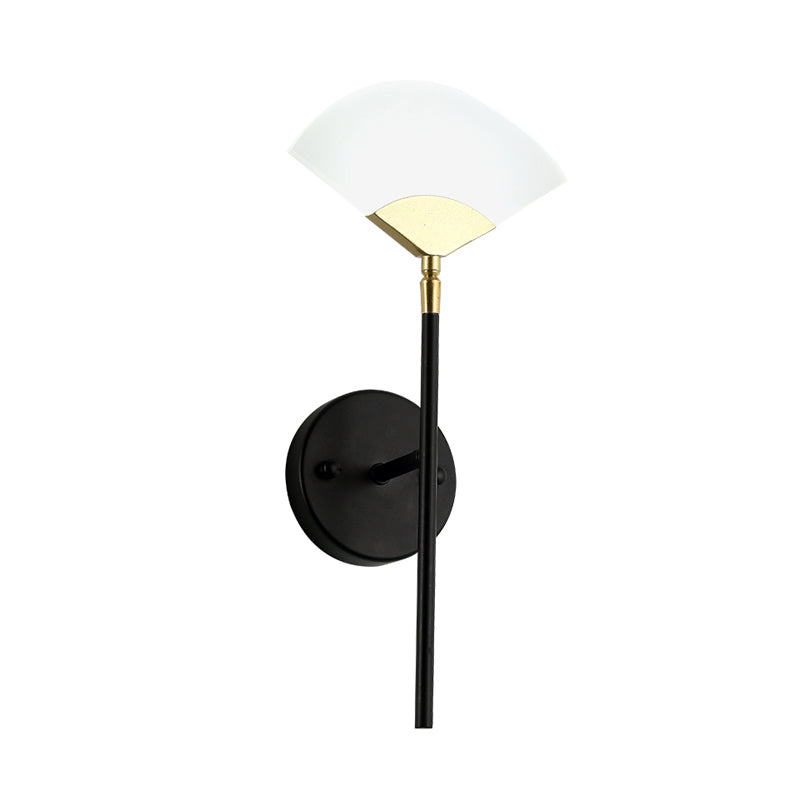 BowLift | Pencil Arm Metal Wall Mount Light Modern Gold and Black LED Wall Lamp with Sector Acrylic Shade