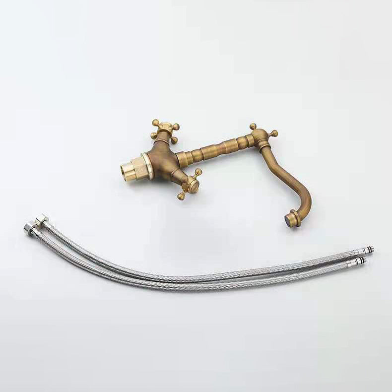 BowLift | Industrial Widespread Bathtub Faucet with Cross Handles Sink Faucet